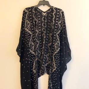 Ecote Black & Beige Kimono Wrap-One Size